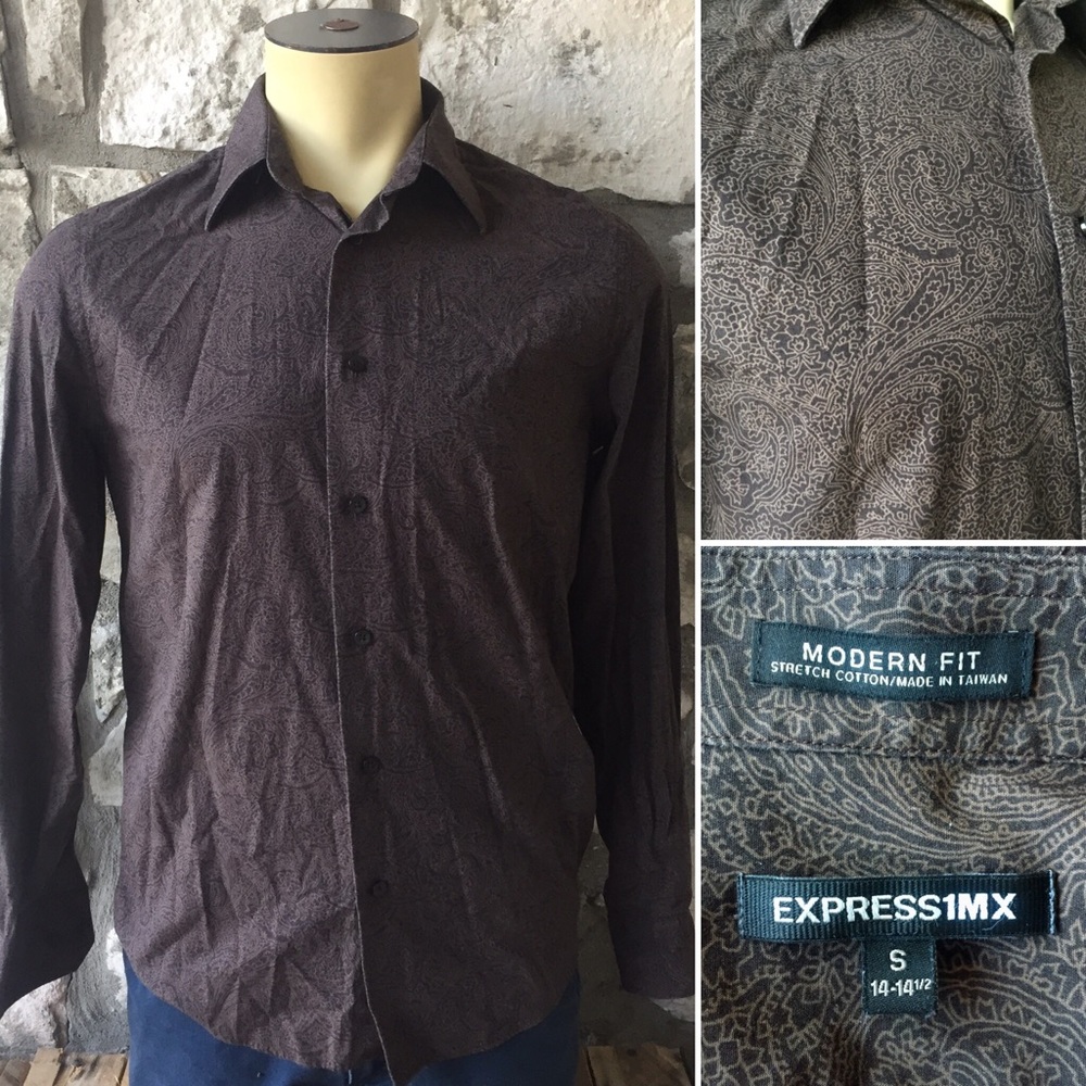 Express 1MX Modern Fit Men’s Button Up Size S
